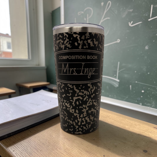 Custom Composition Book 20oz Tumbler