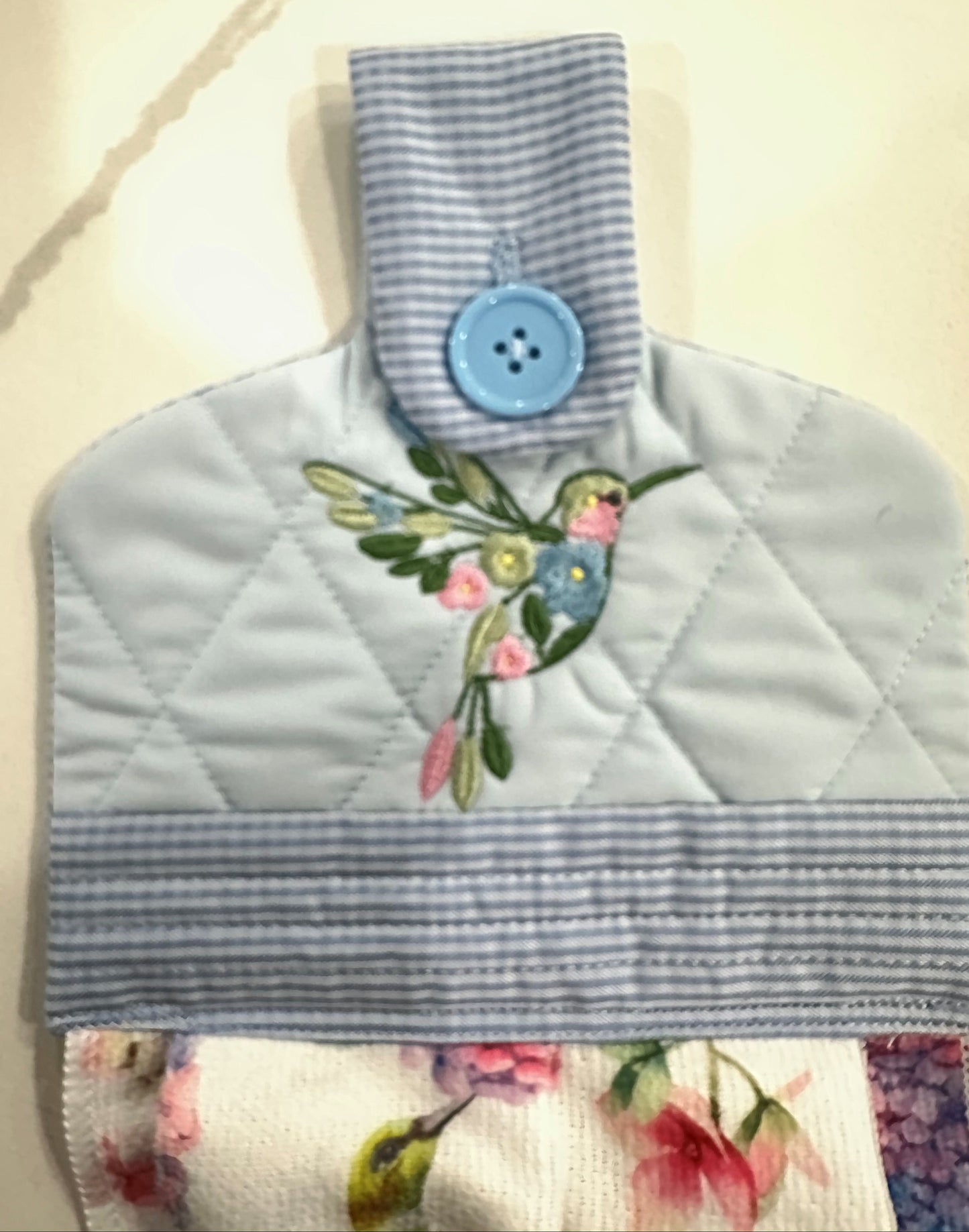 Hummingbird Dish Towel with Topper