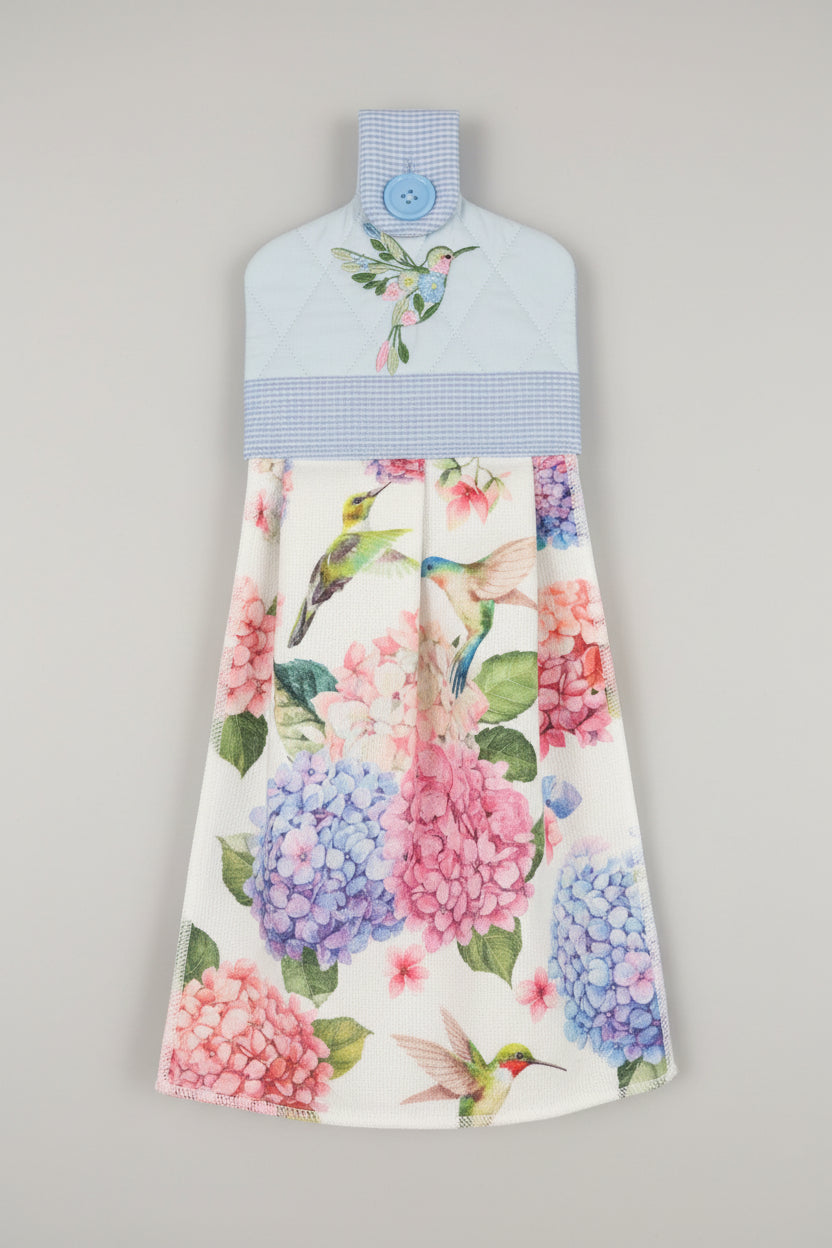 Hummingbird Dish Towel with Topper