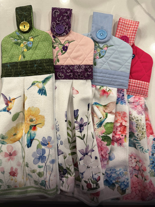 Hummingbird Dish Towel with Topper