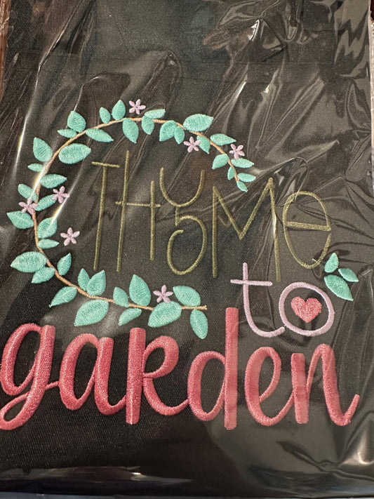 Thyme to Garden Embroidered Apron
