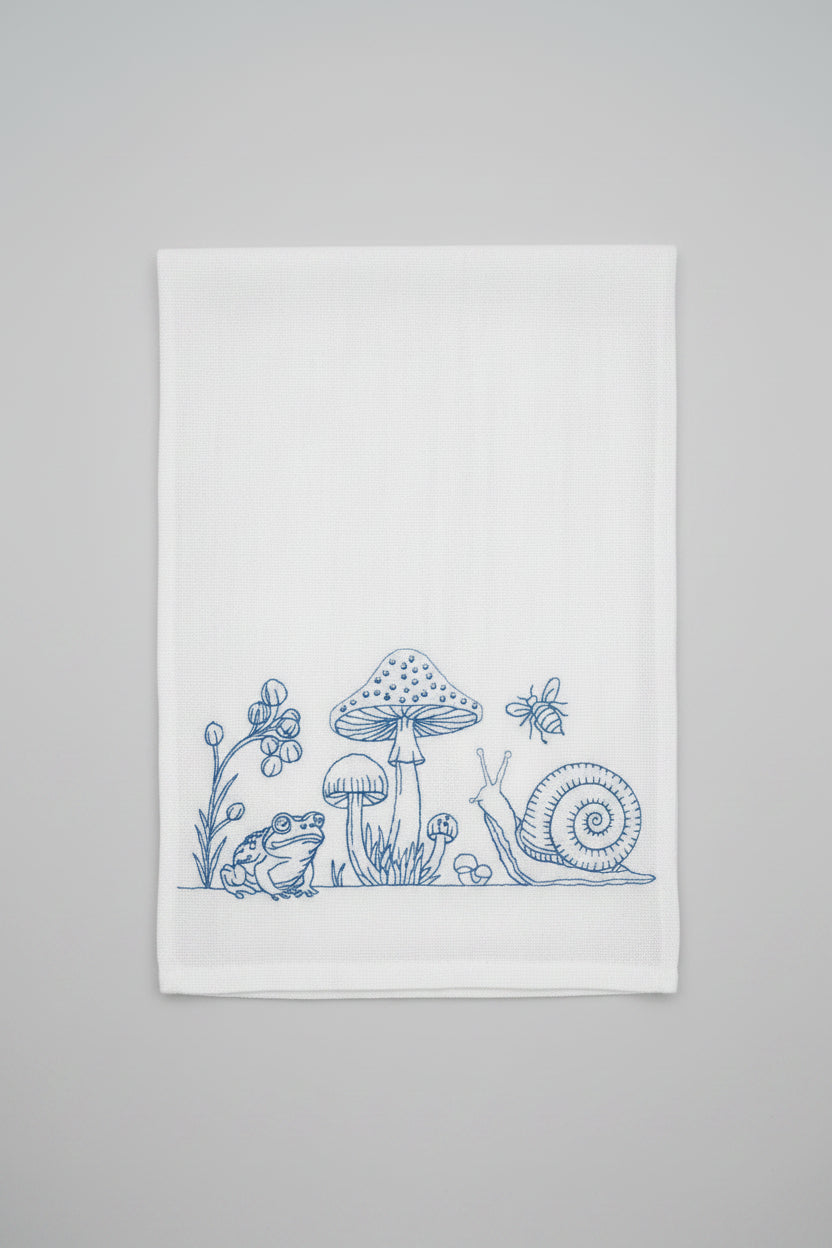Mushrooms with Frog and Snail Kitchen Towel