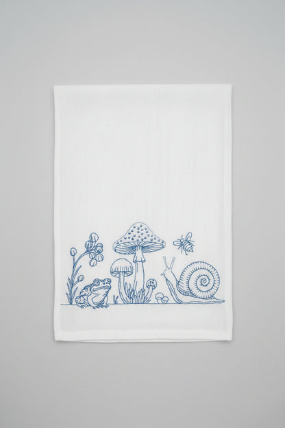 Mushrooms with Frog and Snail Kitchen Towel
