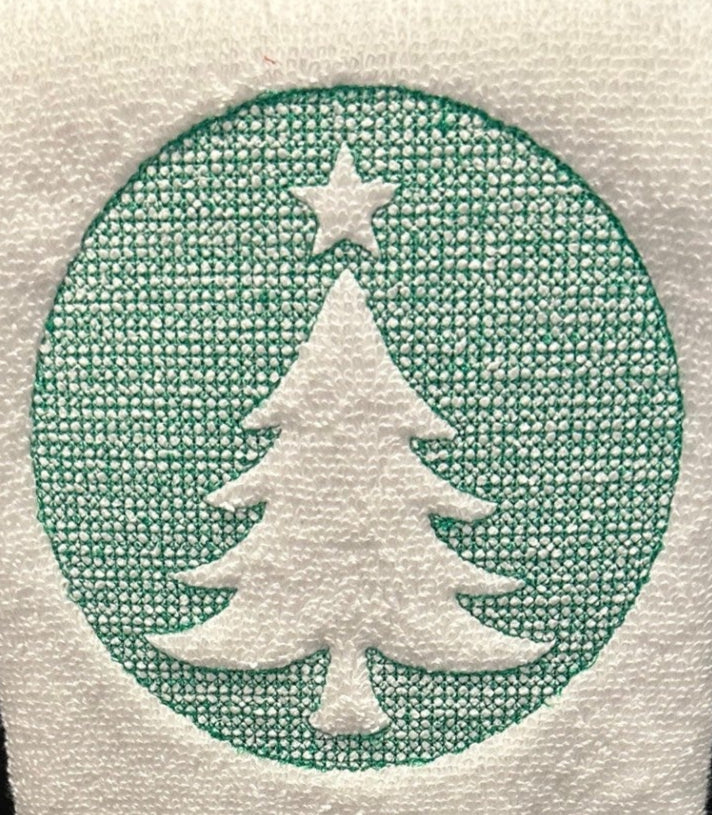 Christmas Tree Embossed Towel