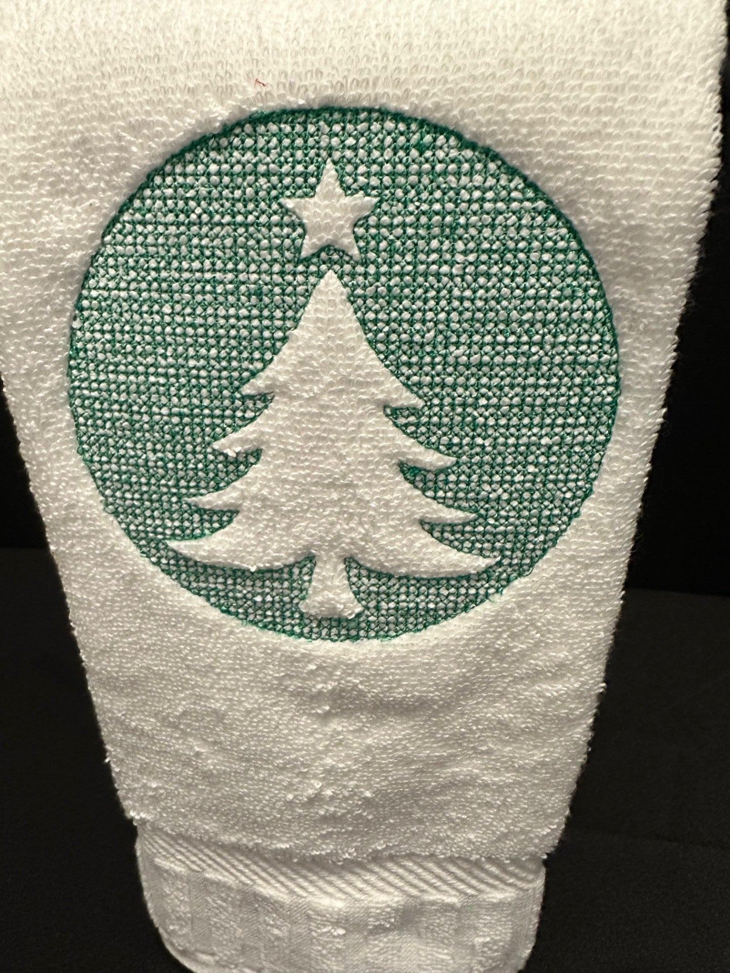 Christmas Tree Embossed Towel