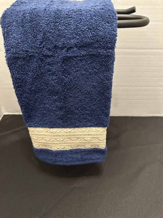 Blue Cream Decorative Towel