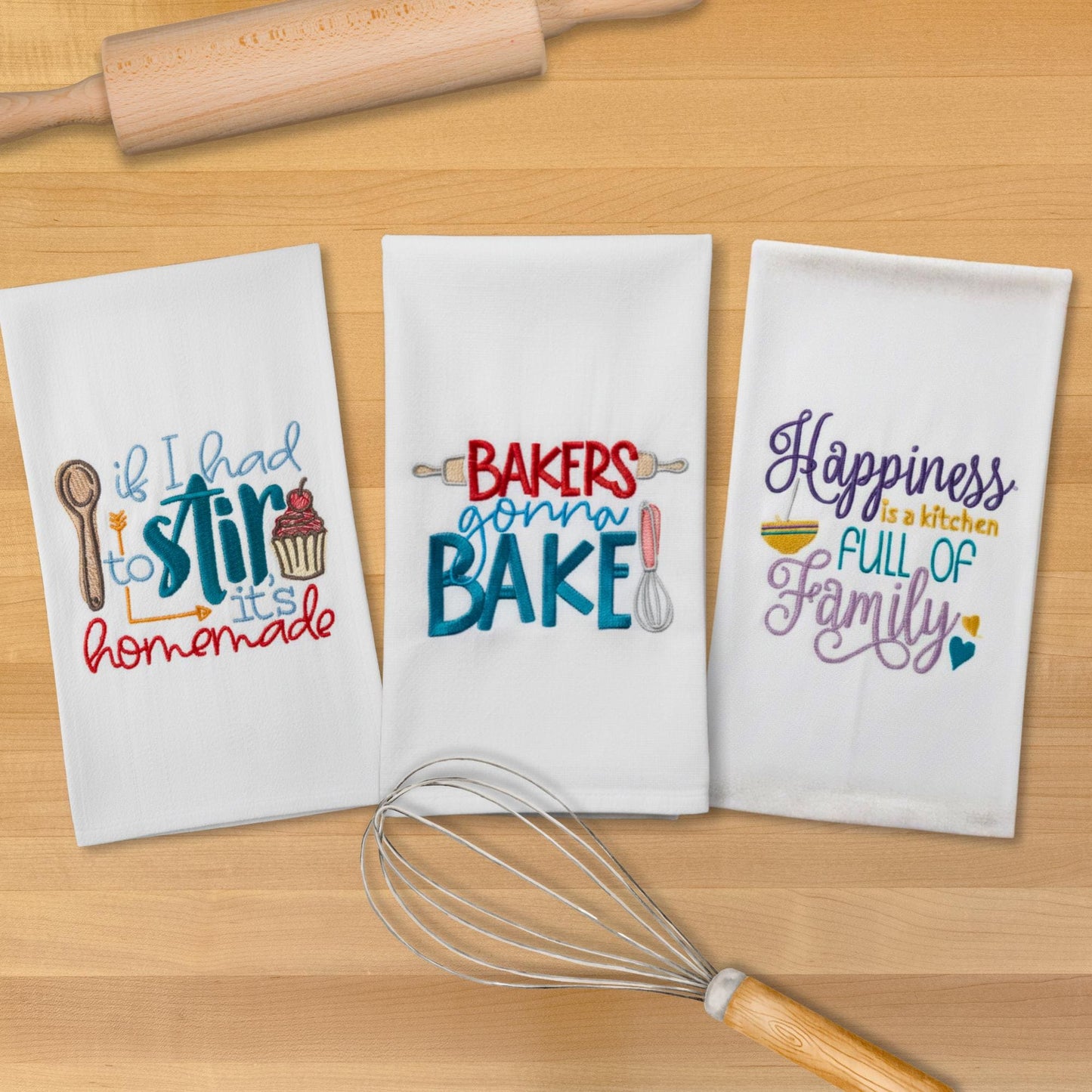 Charming Kitchen Towel Dish Towel Embroidered Tea Towel Cute Kitchen Decor Gift for Bakers Chefs Dish Rag Funny Towel