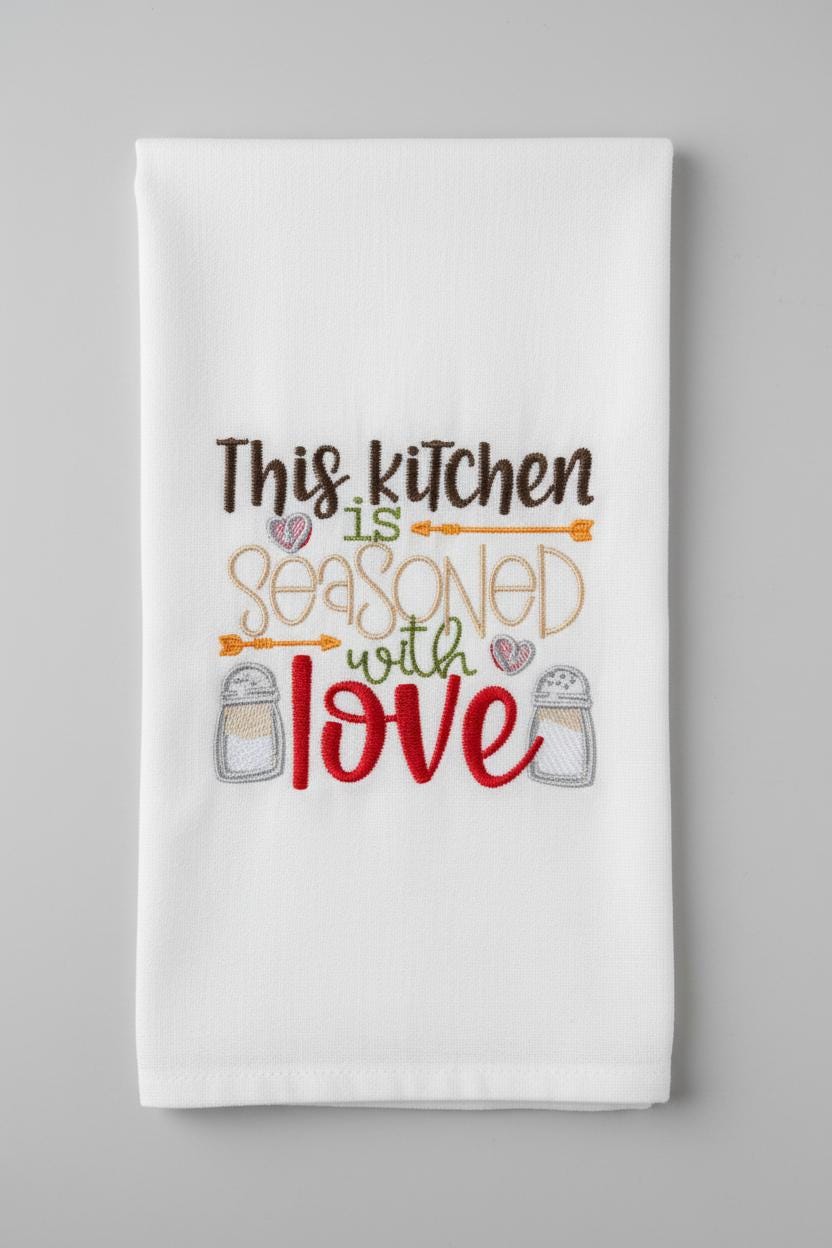Charming Kitchen Towel Dish Towel Embroidered Tea Towel Cute Kitchen Decor Gift for Bakers Chefs Dish Rag Funny Towel