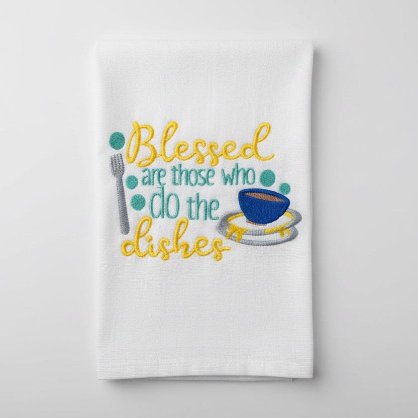 Charming Kitchen Towel Dish Towel Embroidered Tea Towel Cute Kitchen Decor Gift for Bakers Chefs Dish Rag Funny Towel