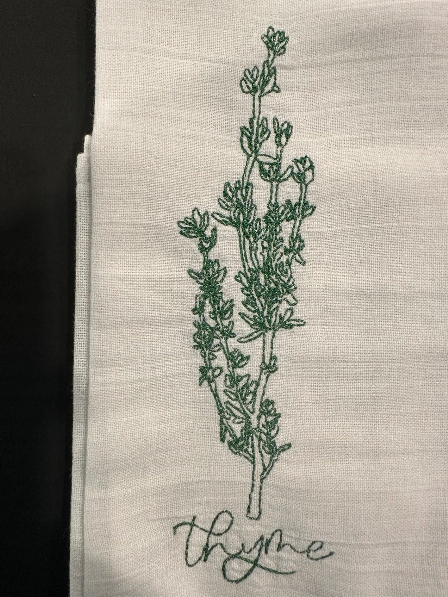 Herb Tea Towel Set Gift for Chefs and Bakers Botanical Dish Rag Kitchen Towel Set