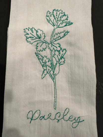 Herb Tea Towel Set Gift for Chefs and Bakers Botanical Dish Rag Kitchen Towel Set