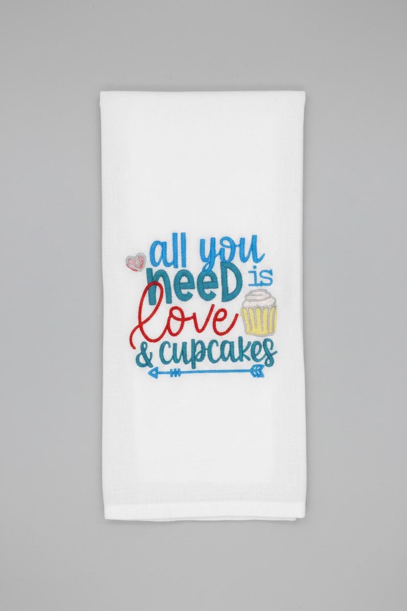 Charming Kitchen Towel Dish Towel Embroidered Tea Towel Cute Kitchen Decor Gift for Bakers Chefs Dish Rag Funny Towel