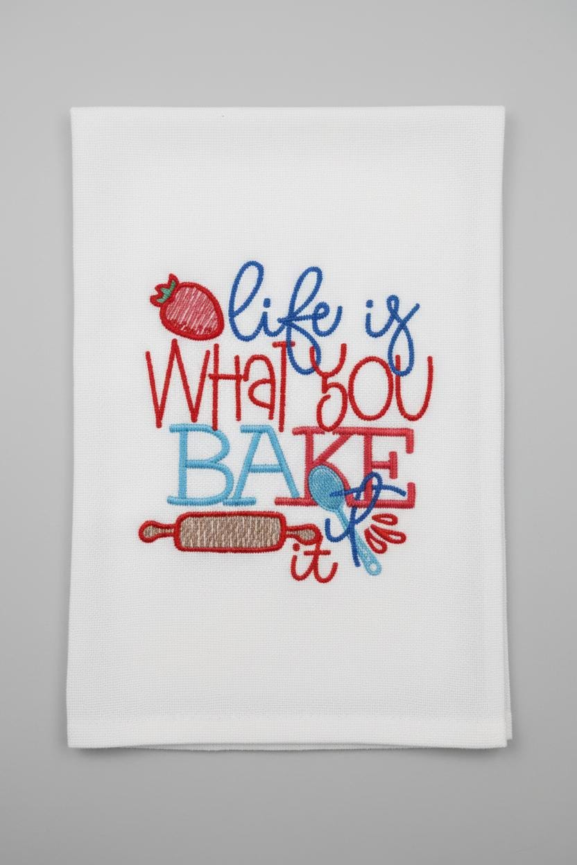 Charming Kitchen Towel Dish Towel Embroidered Tea Towel Cute Kitchen Decor Gift for Bakers Chefs Dish Rag Funny Towel