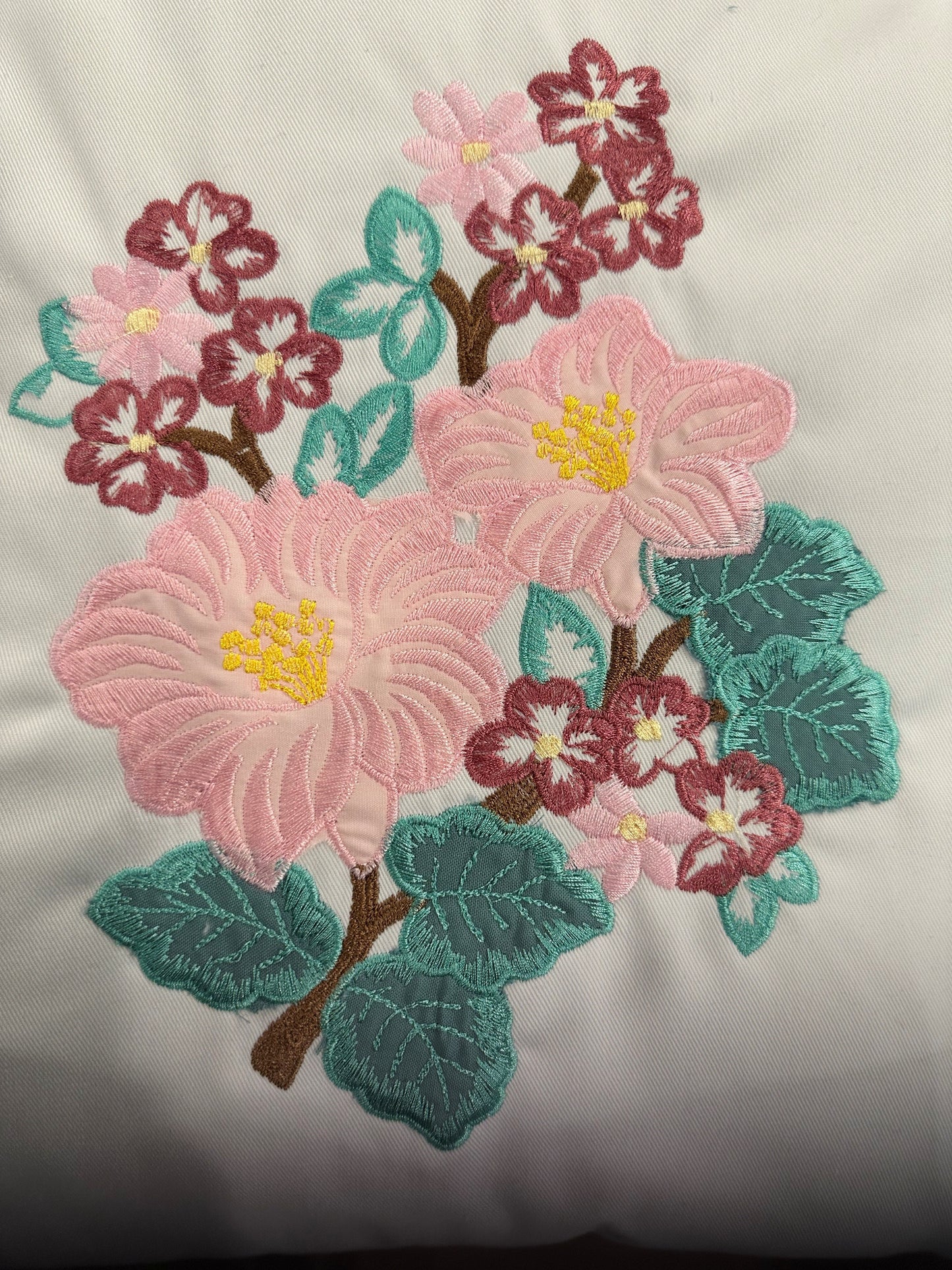 Pink Flowers Pillow