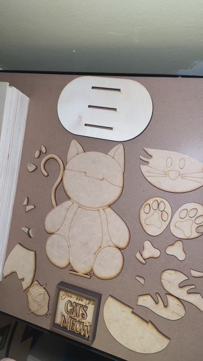 DIY Wood Kit: "The Cat's Meow" Customizable Figurine