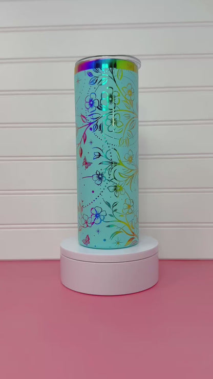 Hibiscus Sparkle 20oz Skinny Tumbler