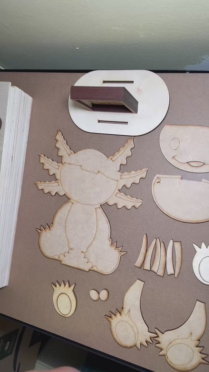 DIY Wood Kit: Axolotl Customizable Figurine