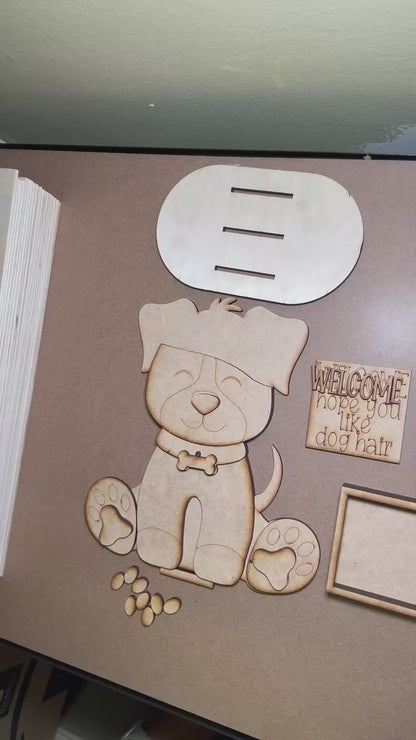DIY Wood Kit: "Puppy Love" Customizable Figurine