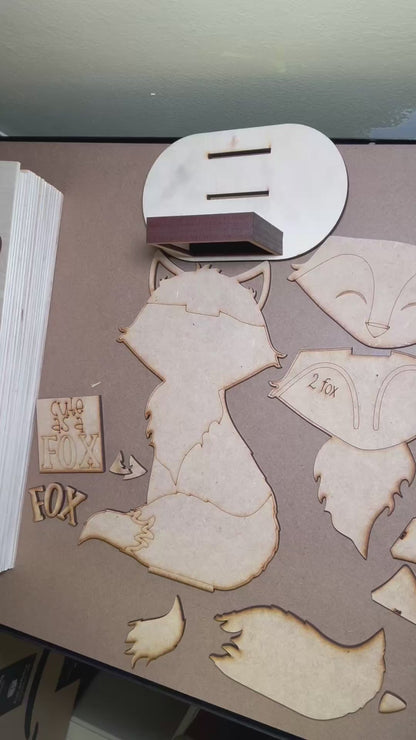 DIY Wood Kit: "Cute as Fox" Customizable Figurine