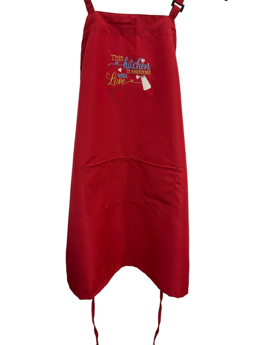 This Kitchen is Seasoned with Love  Embroidered Apron