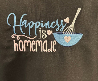 Happiness is Home Made Embroidered Apron